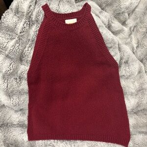 Women’s Maeve Sleeveless Knit Tank Top in Deep Wine Size L